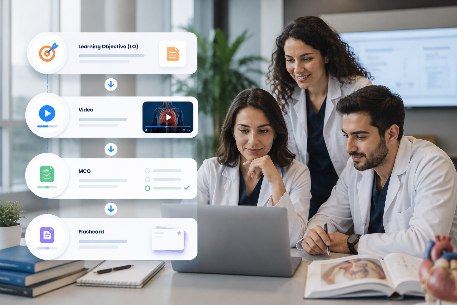 Video, Soru Bankası, Flashcard ve Analitik Tek Veritabanında